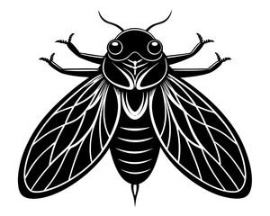 Cicada Vector Illustration | Cicada Silhouette SVG Design for Nature Crafts