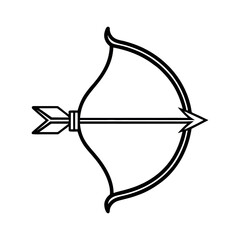 Simple Bow and Arrow Outline Vector Design