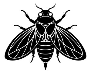 Cicada Vector Illustration | Cicada Silhouette SVG Design for Nature Crafts