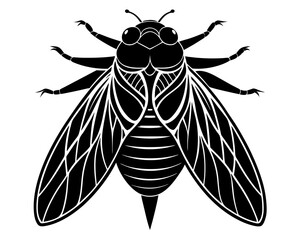 Cicada Vector Illustration | Cicada Silhouette SVG Design for Nature Crafts