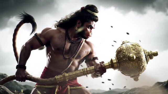 Fierce Depiction of the Powerful Warrior ready for action in the battle