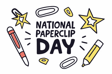 NATIONAL PAPERCLIP DAY vector illustration
