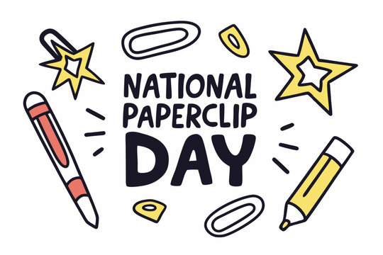 NATIONAL PAPERCLIP DAY vector illustration - Powered by Adobe