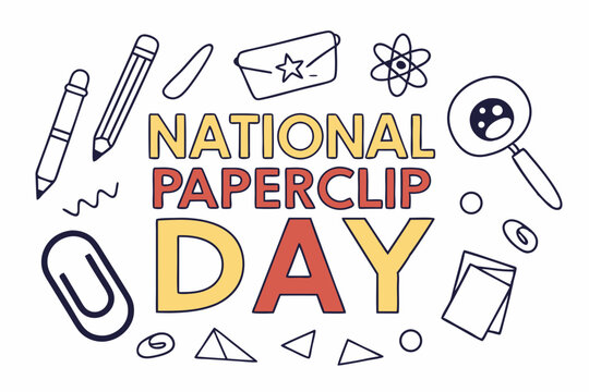 NATIONAL PAPERCLIP DAY vector illustration