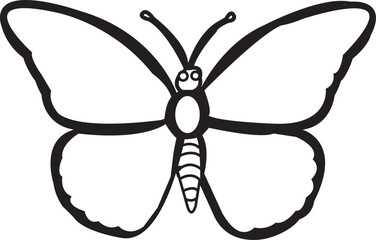 Abstract Vector butterfly outline or a butterfly line drawing Icon or Logo Design Template 