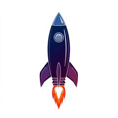 Stylized illustration of a rocket goes up