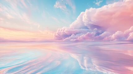 Pastel sky reflected in tranquil water