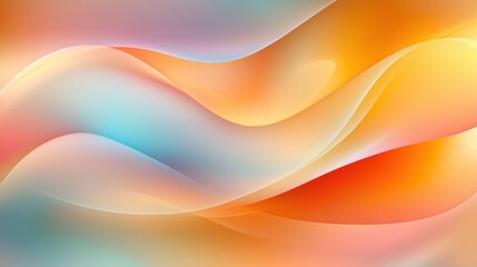 A vibrant abstract composition featuring swirling lines of orange, yellow, pink, and blue.