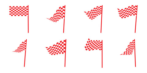 Fototapeta premium Racing flag icons set. Finish flag. Vector illustration . 