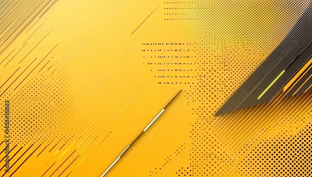 Poster dynamic abstract background design with yellow and black elements