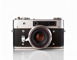old photo camera isolated frontview