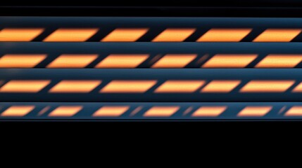 A series of orange lights on a black background.