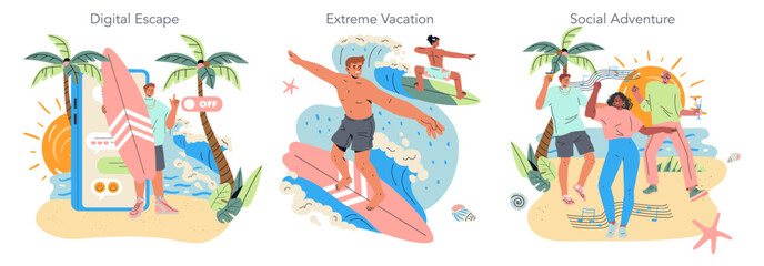 Digital Detox. Flat Vector Illustration