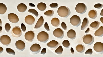 A white wall with a pattern of holes.