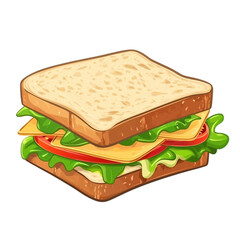 Delicious sandwich with cheese lettuce and tomato