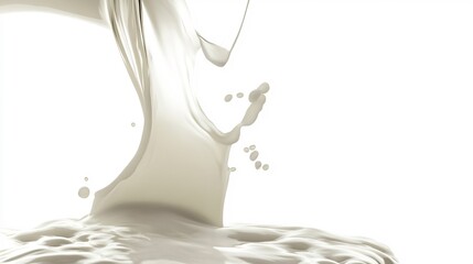 Fresh Milk Pouring From a Jug Forming Smooth Fluid Motion Isolated White Background Beverage Photography Dairy Product Flow