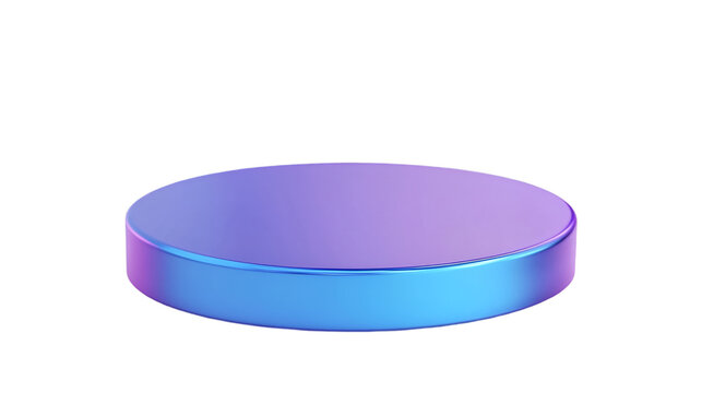 Colorful iridescent cylinder 3D render product display stand