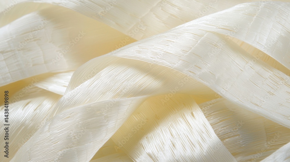 Poster a close-up view of a white fabric with a subtle texture.