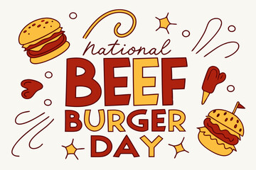NATIONAL BEEF BURGER DAY vector illustration