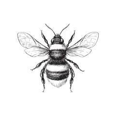 Fototapeta premium bumblebee sketch- insect sketch, vector illustration on white background