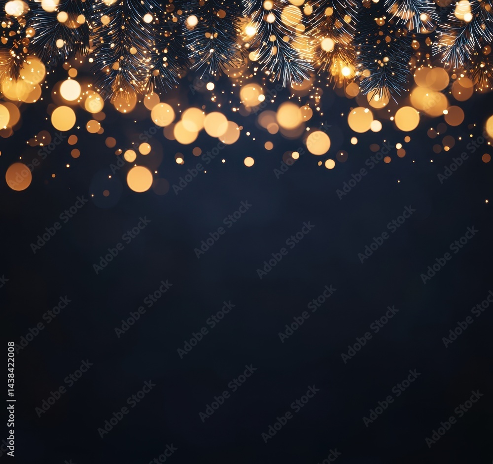 Poster festive sparkling background with shimmering lights and bokeh effect