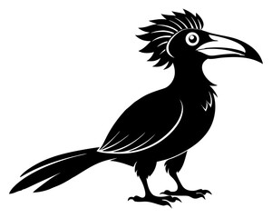 Malabar Grey Hornbill Vector Illustration | Tropical Bird Silhouette SVG
