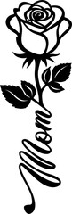 Mom Rose Design Vector