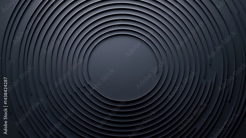 Poster a dark gray circular pattern with concentric lines.