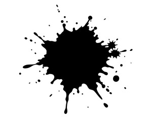 Paint Splatter Vector Illustration | Artistic Paint Splatter Silhouette SVG Vector