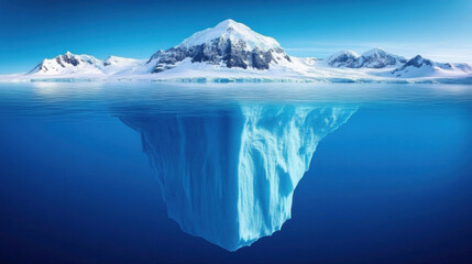 Obraz premium Iceberg's Hidden Majesty: A Frozen Wonder