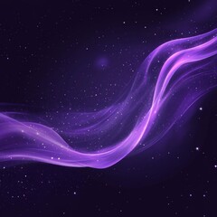 Abstract purple flowing lines in a dark space background