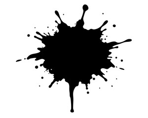 Paint Splatter Vector Illustration | Artistic Paint Splatter Silhouette SVG Vector