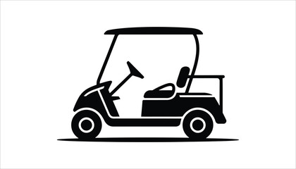 Golf cart icon vector illustration, electric vehicle, transportation symbol
