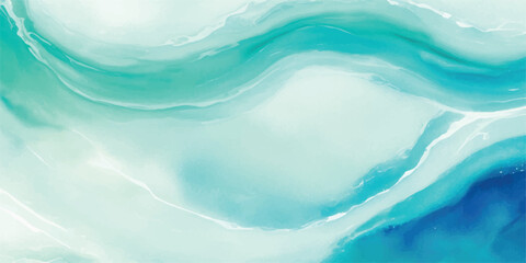 A peaceful abstract ocean painting in aqua, blue, and green watercolor tones. Great for wallpapers, branding, and digital design work.
