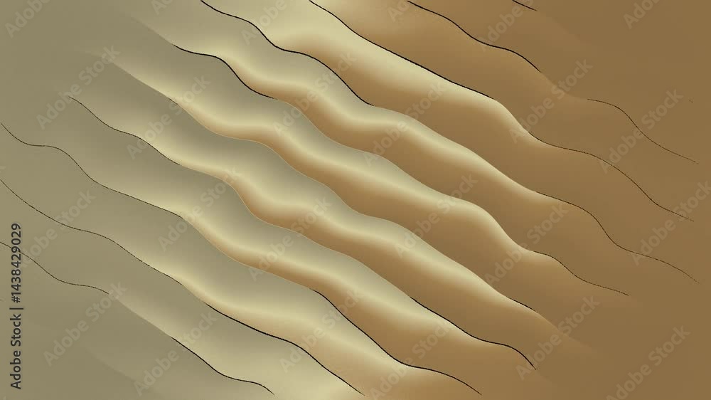 Poster abstract wave pattern in earth tones: a captivating digital rendering showcases a series of flowing,