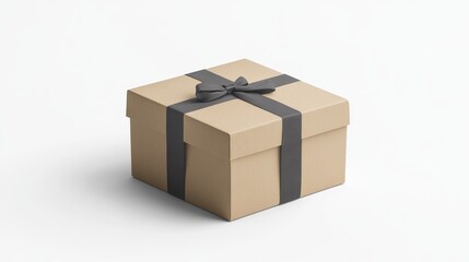 Obraz premium Product packaging mockup with a small box and label on white background