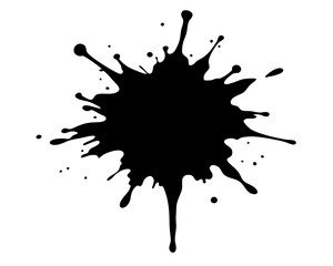 Paint Splatter Vector Illustration | Artistic Paint Splatter Silhouette SVG Vector