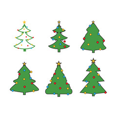 Christmas tree icon vector illustration template design logo
