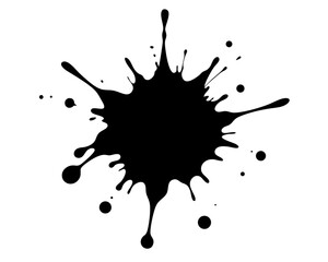 Paint Splatter Vector Illustration | Artistic Paint Splatter Silhouette SVG Vector