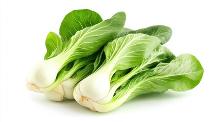 Fresh Bok Choy on White Background, Healthy Eating