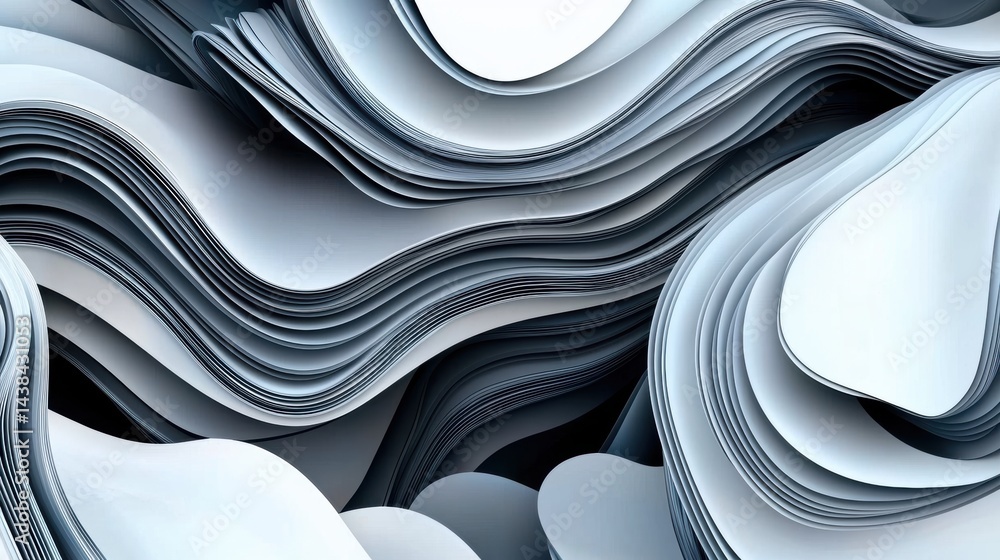 Poster a digital illustration of abstract shapes and patterns.