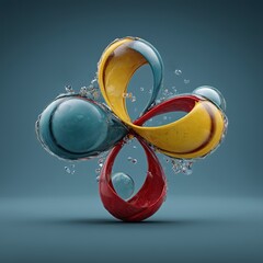 Turbine Art from Water Molecules, Unique Infinity Symbol Concept for World Water Day