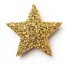 Gold Glitter Star Shape on White Background for Celebratory Themes