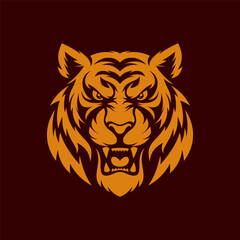 Obraz premium Angry tiger mascot logo design vector illustration