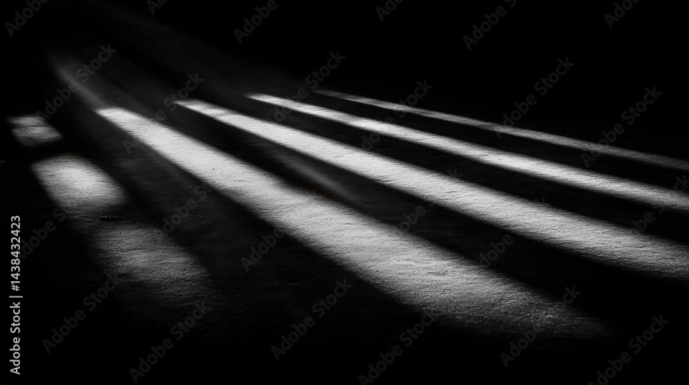 Poster sunlight streams through a window, casting long shadows on the floor.