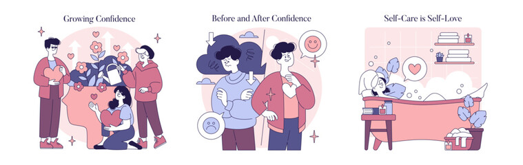 Beauty Psychology. Flat Vector Illustration