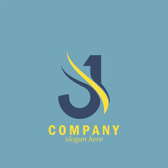 letter J simple and luxury logo symbol vector design template