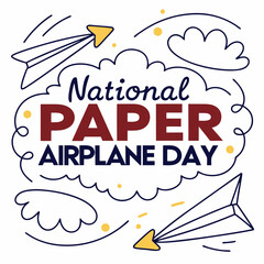 NATIONAL PAPER AIRPLANE DAY vector illustration