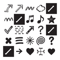 Hand-drawn icon illustrations for creative digital art