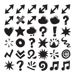 Hand-drawn icon illustrations for creative digital art